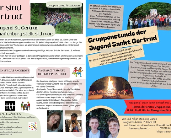 neue Gruppen für Jungs bzw. Mädels!